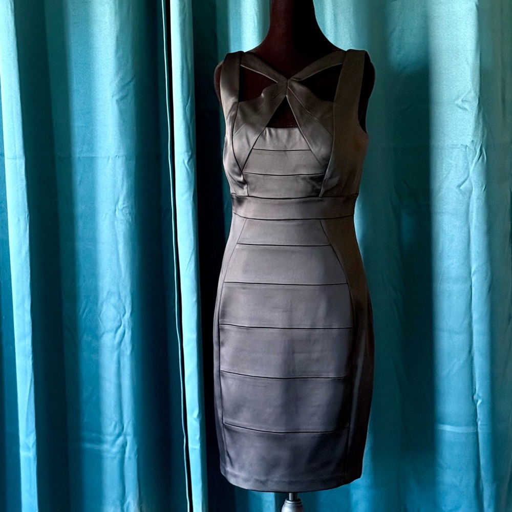 Jax Super Sexy Black Cocktail Cross-Neck Mini Dress Size 6 ~ EUC